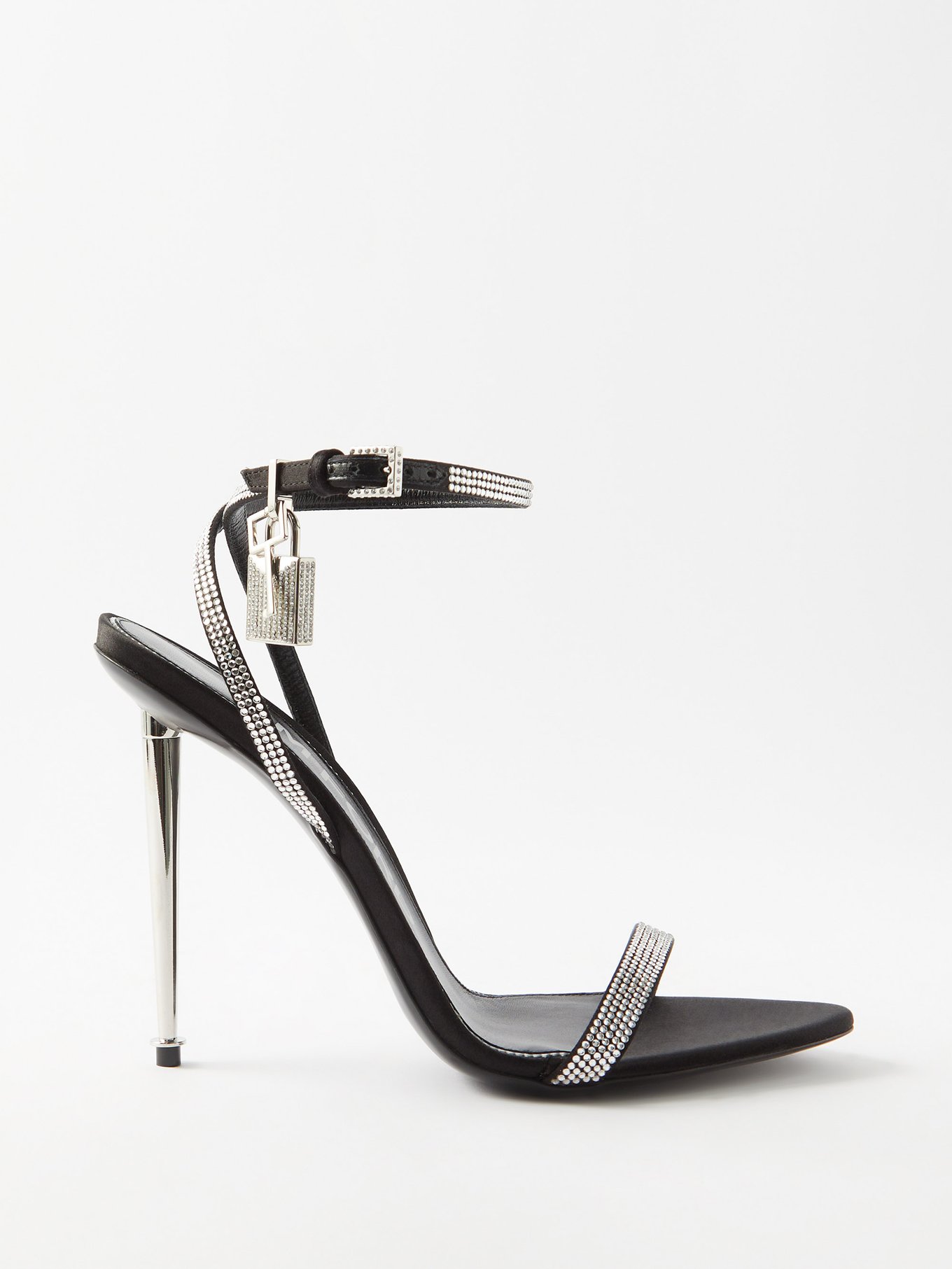 Black Padlock 105 crystal-embellished leather sandals | Tom Ford |  MATCHESFASHION UK