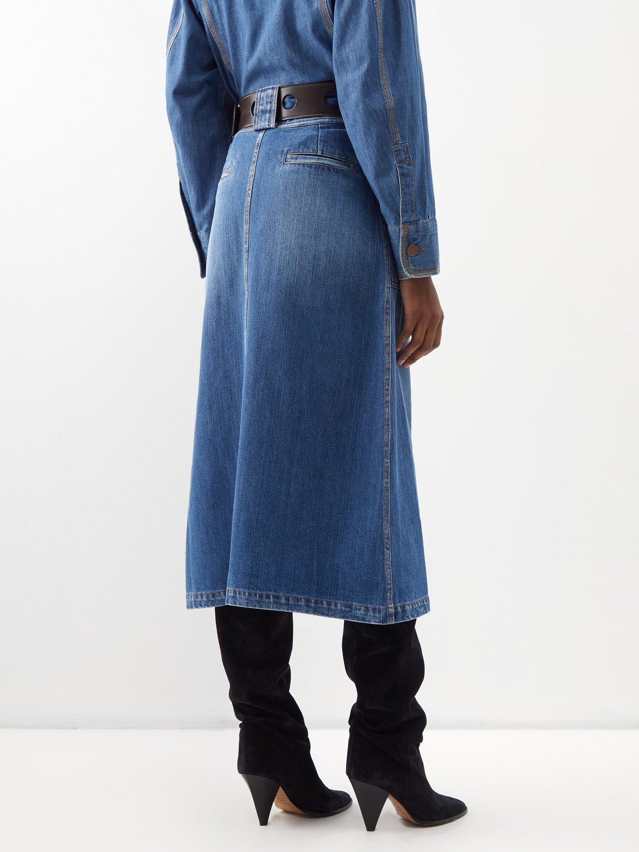 Ahoy Midi Denim Skirt Seaside Blue / 25