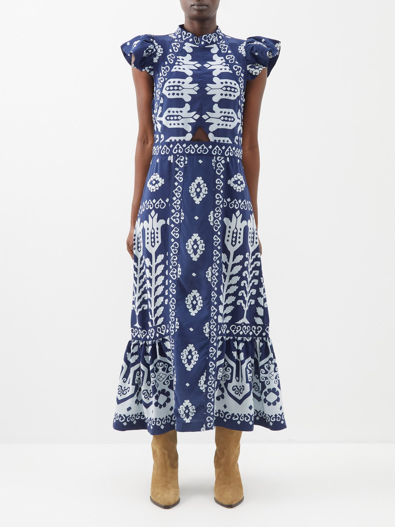 Sonia printed silk midi dress video