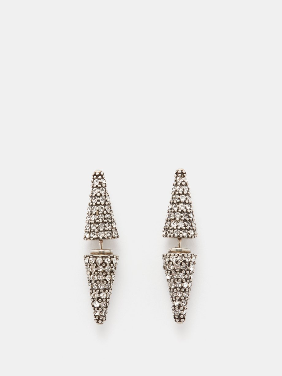 Silver Cagole Spike crystal-embellished earrings | MATCHESFASHION US