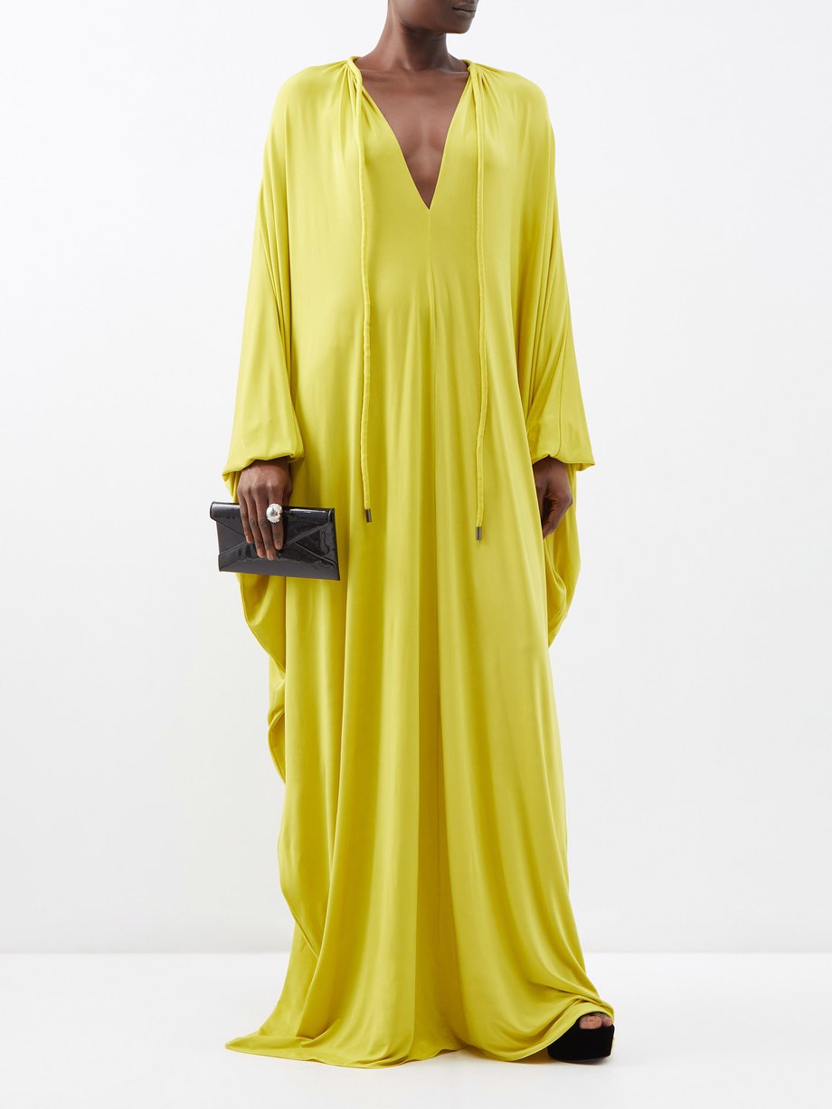 Yellow Plunge-neck knit gown | Tom Ford | MATCHESFASHION UK