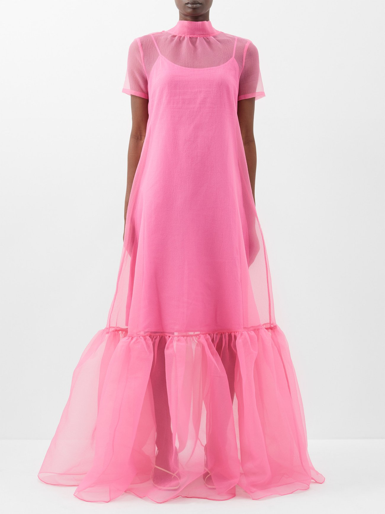 Pink Calluna organza maxi dress | Staud | MATCHESFASHION US