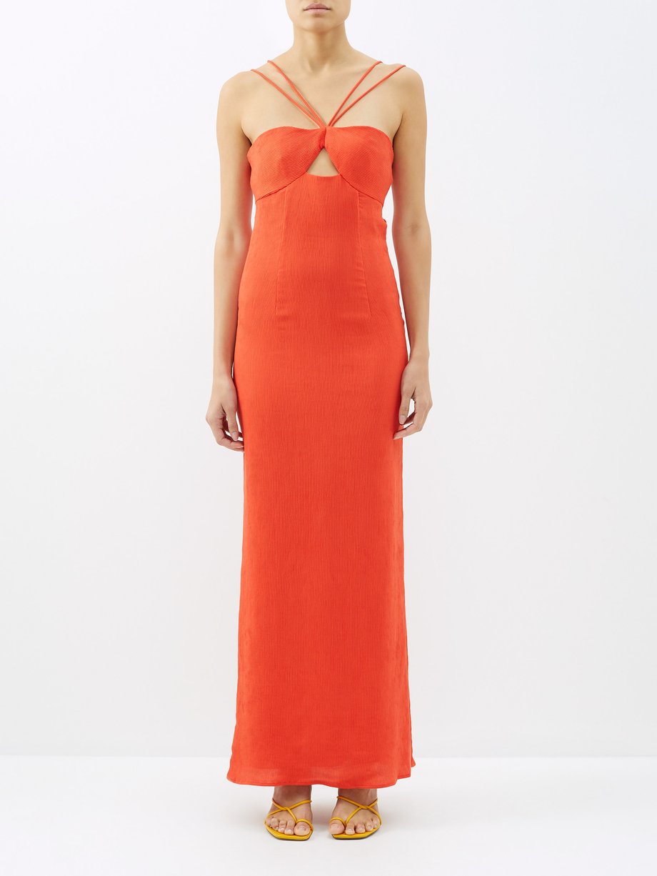 Orange Gianna cutout crepe maxi dress | Staud | MATCHES UK