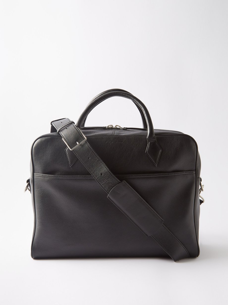 Black Closer All Day leather briefcase | Métier | MATCHES UK