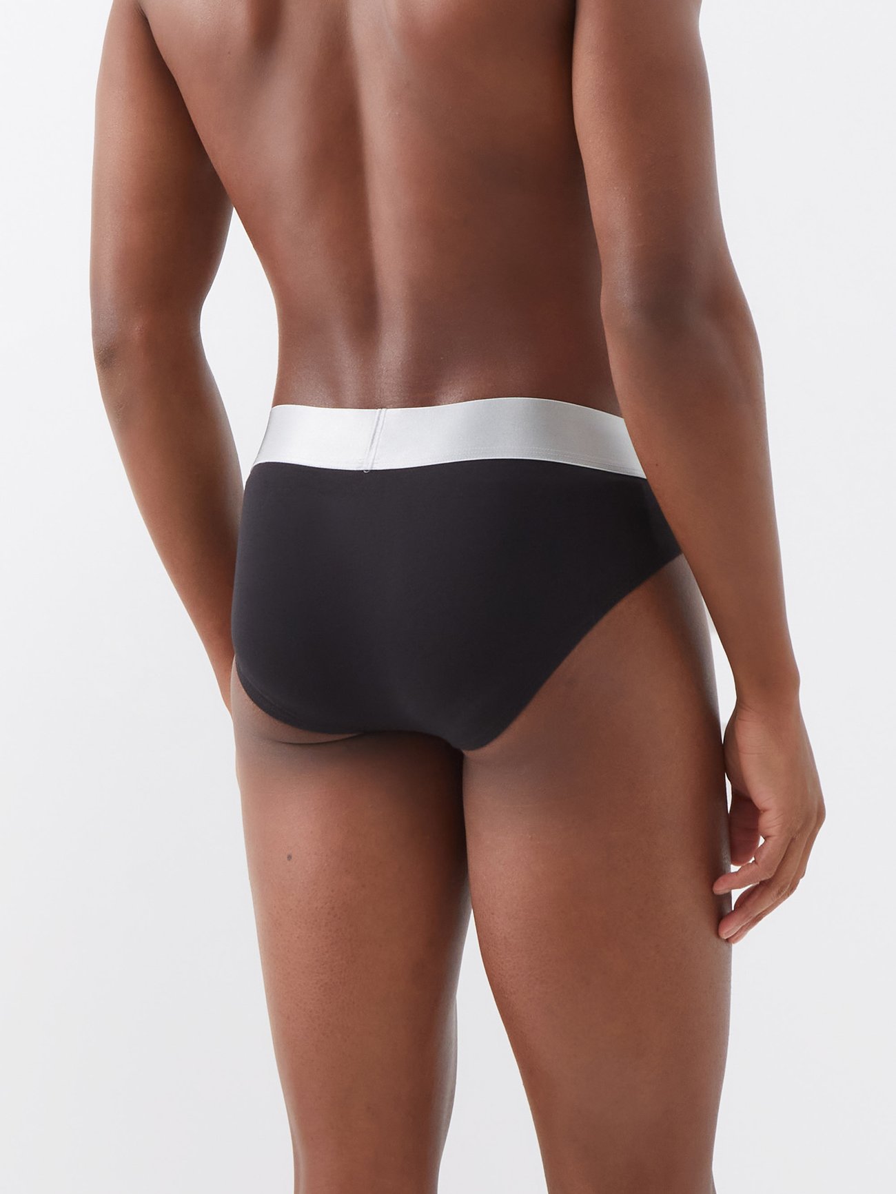 Black Pack of three cotton-blend boxer briefs