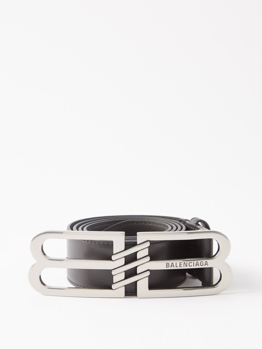 Black BB leather belt | Balenciaga | MATCHESFASHION UK
