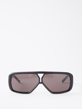 Saint Laurent Eyewear Saint Laurent Rectangle aviator acetate sunglasses