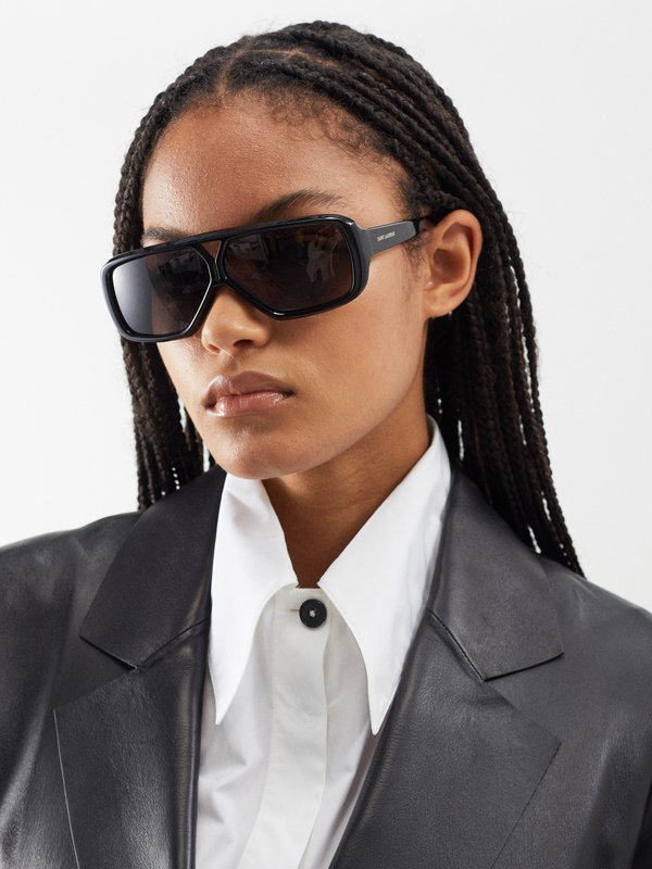 Saint Laurent Eyewear (Saint Laurent) Rectangle aviator acetate sunglasses