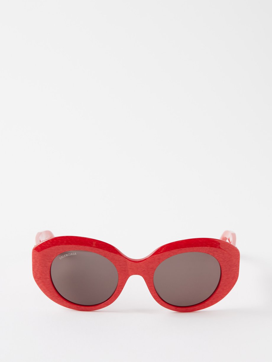 Red Red Rive Gauche round acetate sunglasses | Balenciaga | MATCHES UK