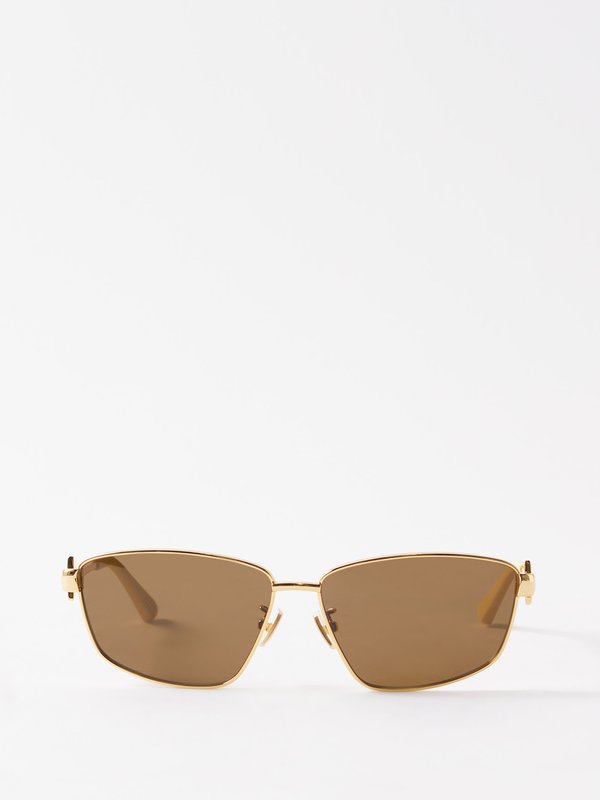 Bottega Veneta Eyewear (Bottega Veneta) Rectangle metal sunglasses