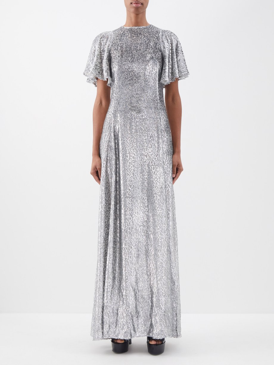 Silver The Midnight Tremors metallic devoré gown | The Vampire's Wife ...