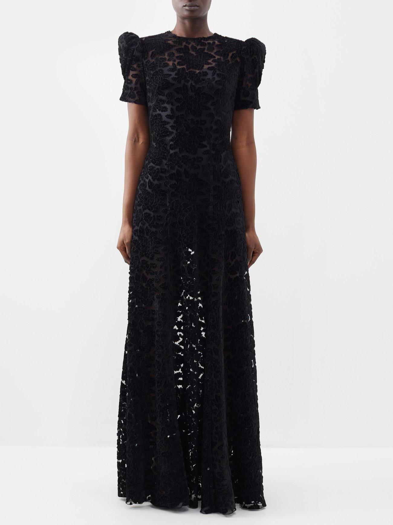Black The Night Sparrow floral-devoré gown | The Vampire's Wife ...