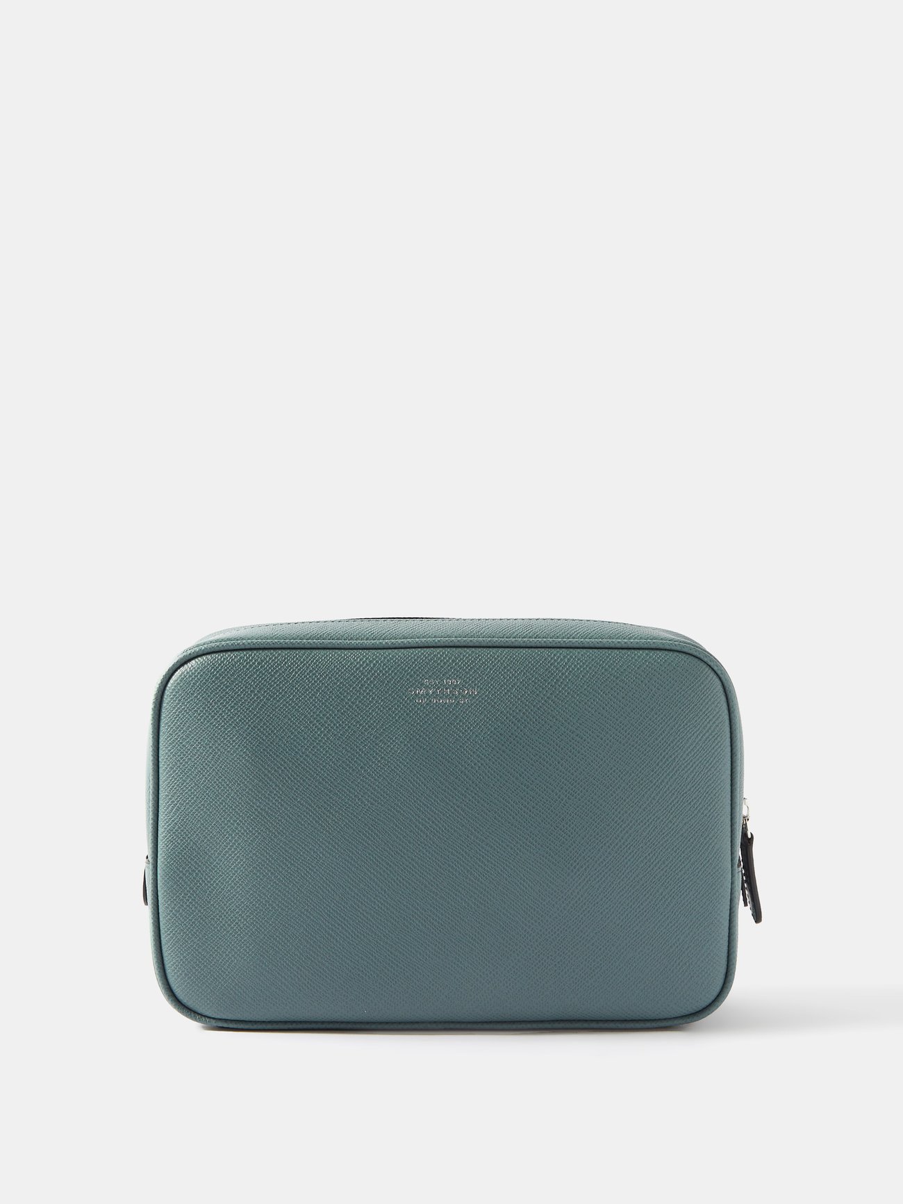 Green Panama zipped leather pouch | Smythson | MATCHESFASHION US