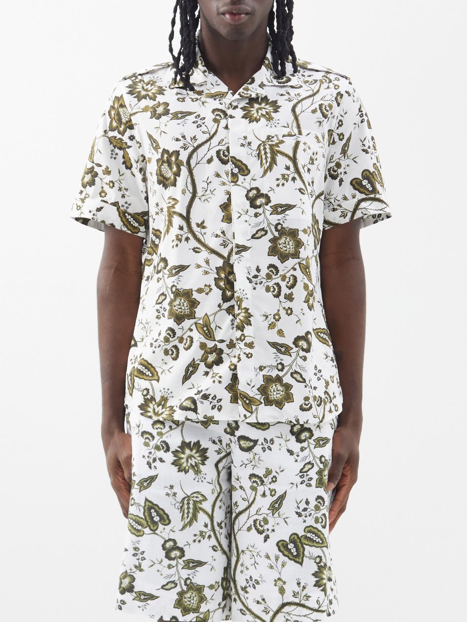 Erdem Grayson floral-print cotton short-sleeved shirt