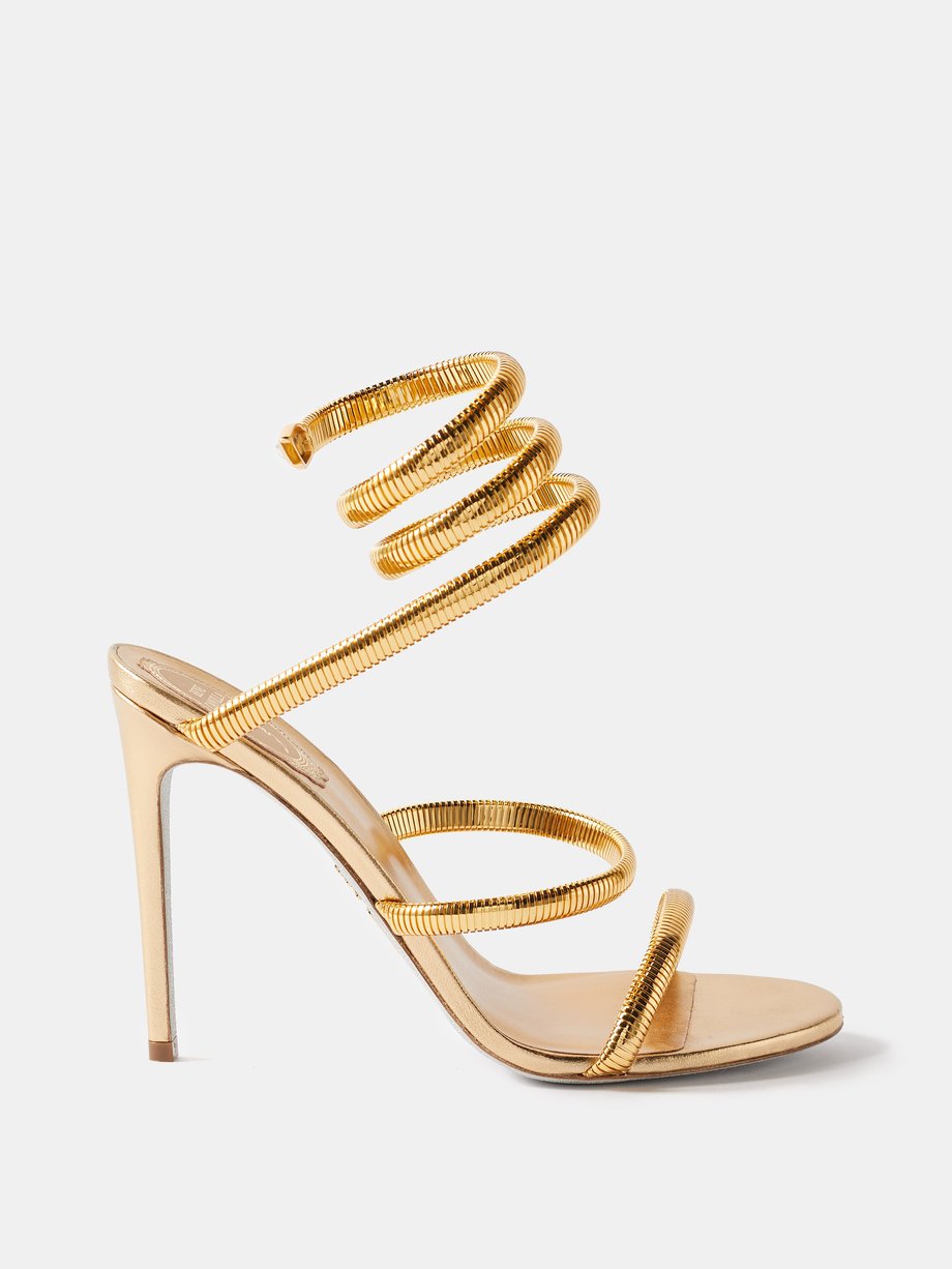Gold Cleo 105 metallic-leather sandals | Rene Caovilla | MATCHESFASHION UK