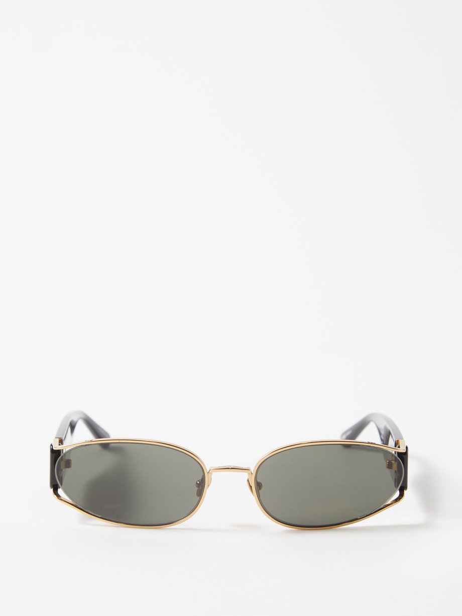 Linda Farrow Black Shelby cat-eye titanium and acetate sunglasses