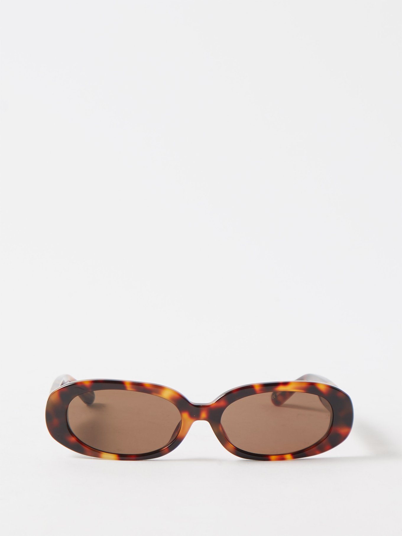 Cara tortoiseshell-acetate oval sunglasses video