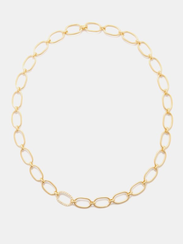 Irene Neuwirth Diamond & 18kt gold chain-link necklace