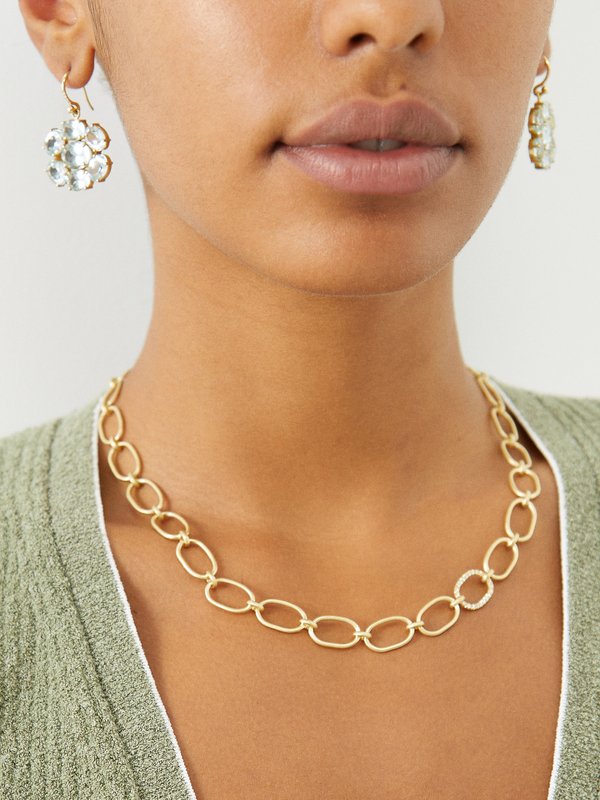 Irene Neuwirth Diamond & 18kt gold chain-link necklace