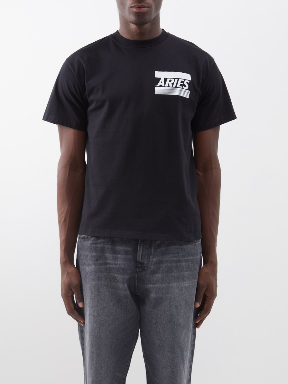 Black Logo-print cotton-jersey T-shirt | Aries | MATCHESFASHION UK