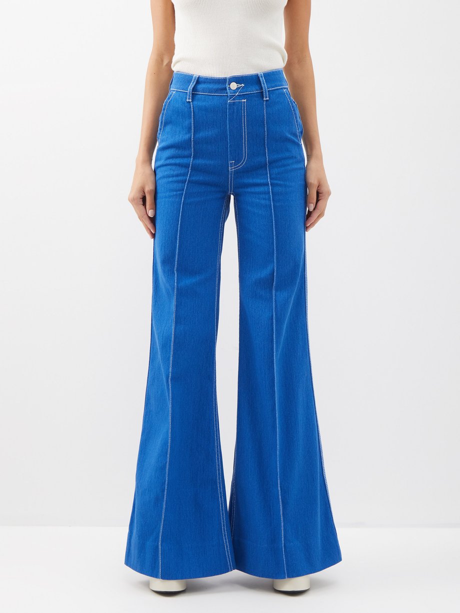 Blue High Tide flared-leg jeans | Zimmermann | MATCHES UK