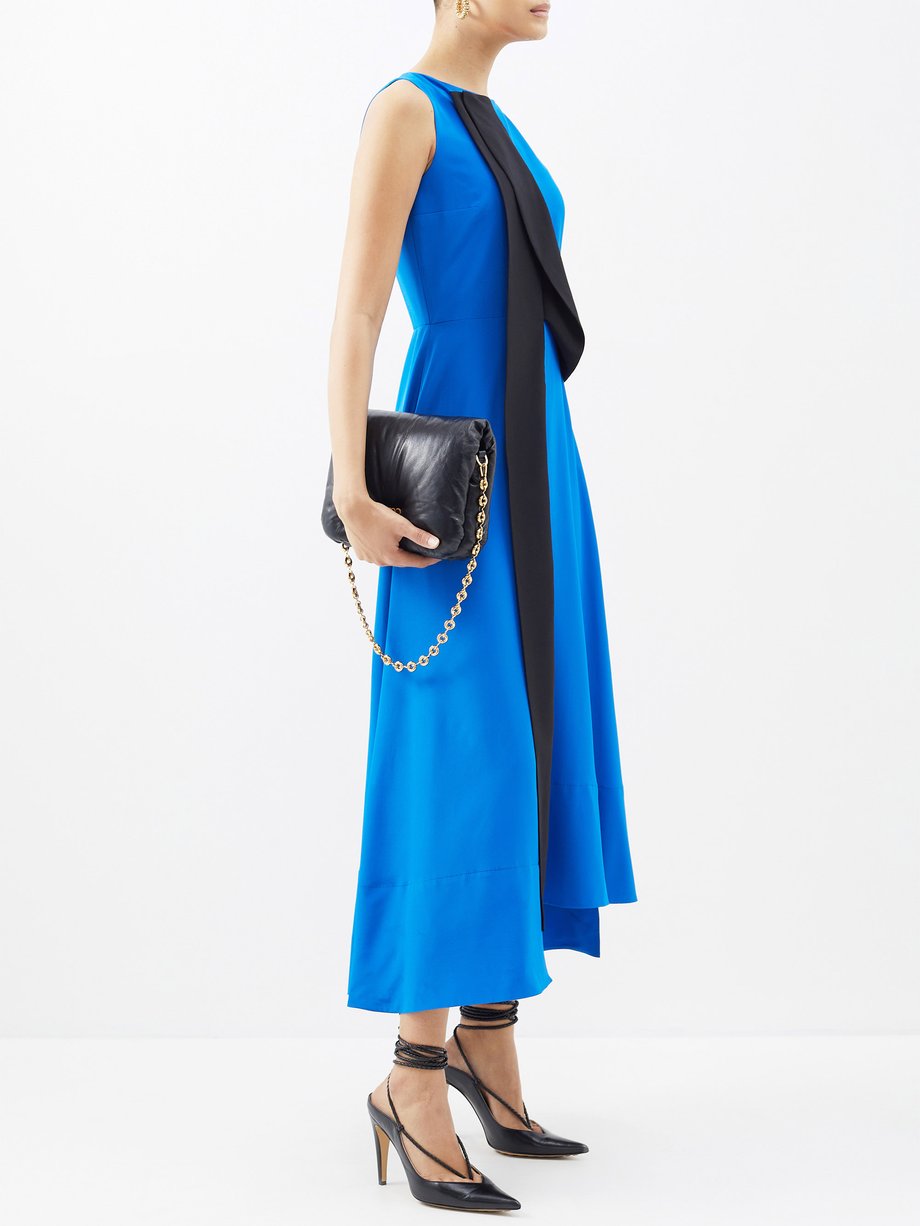 Blue Abstract draped-panel silk dress | Roksanda | MATCHES UK