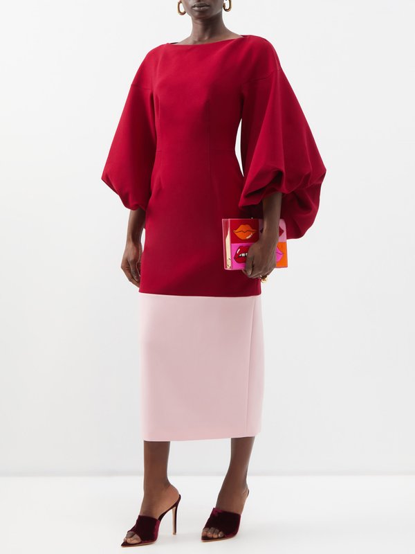 Burgundy Garance cutout-back puffed-sleeve dress | Roksanda | MATCHES UK