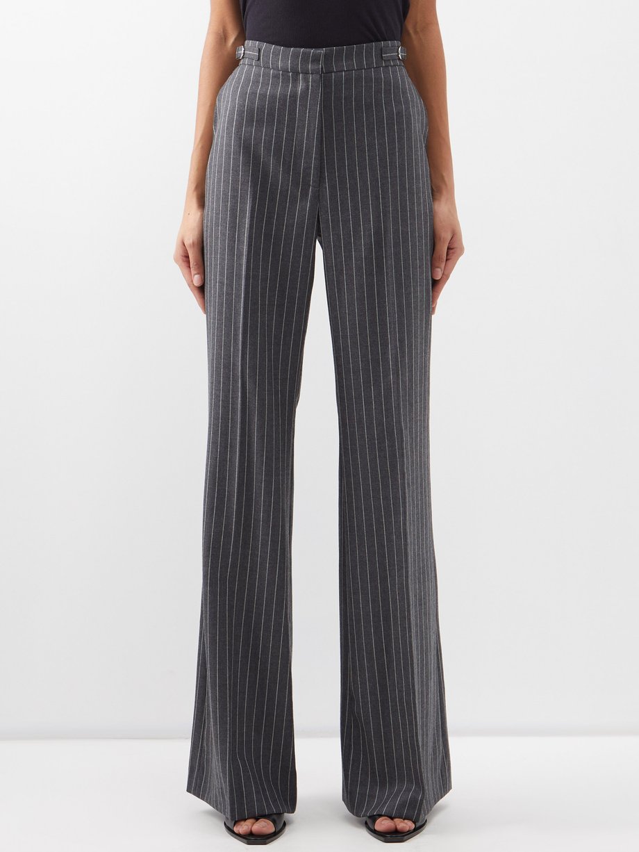 Grey Jones pinstriped-wool wide-leg suit trousers | Gabriela Hearst ...