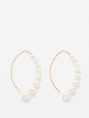 Mizuki Graduated pearl & 14kt gold earrings