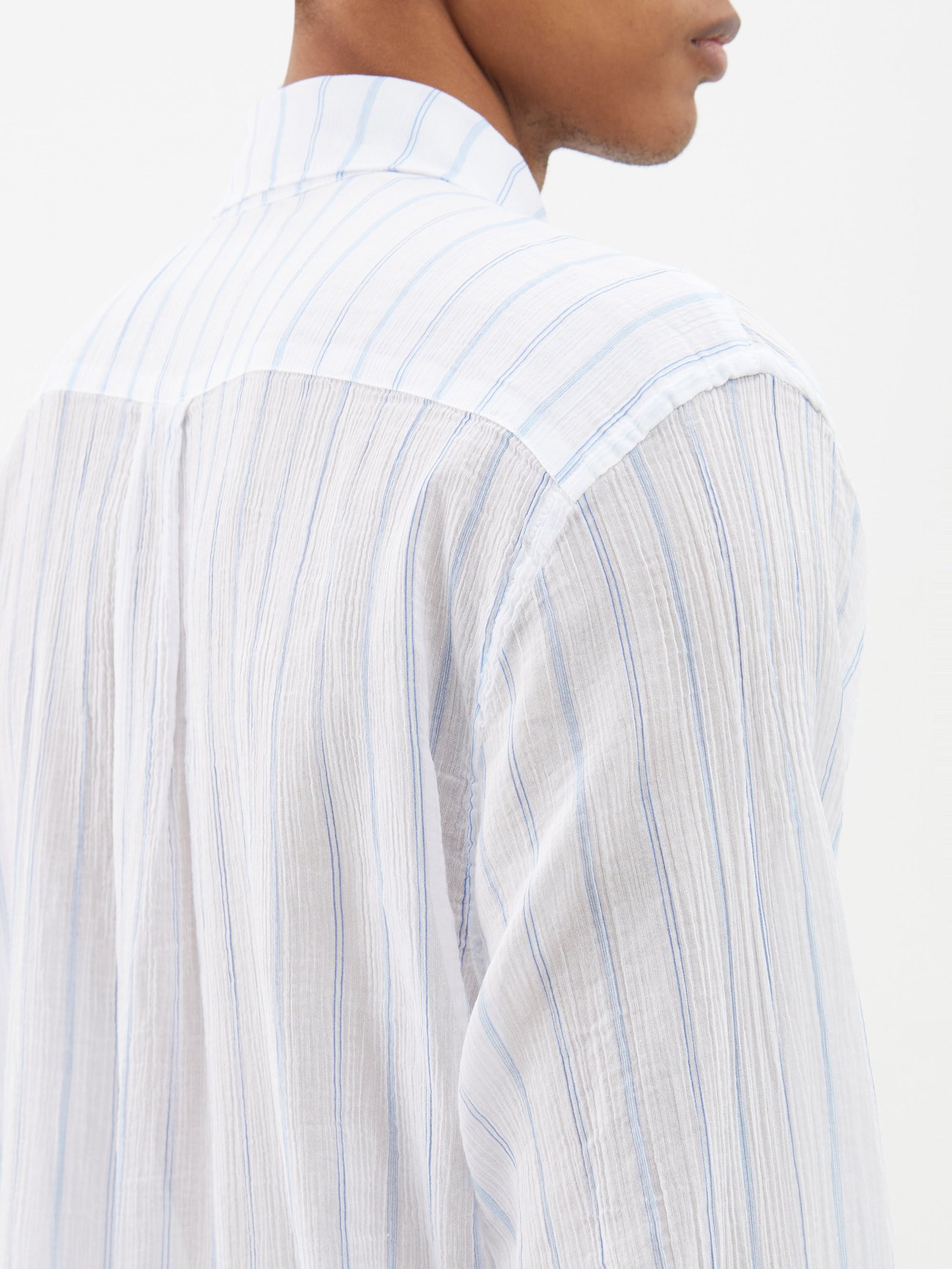 Initial striped cotton-blend shirt