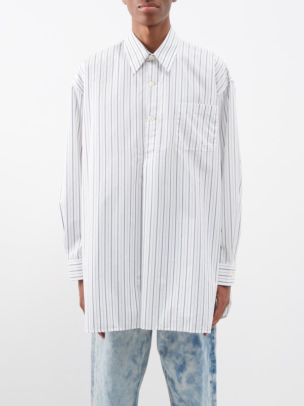 White Popover striped long-sleeve shirt, Our Legacy