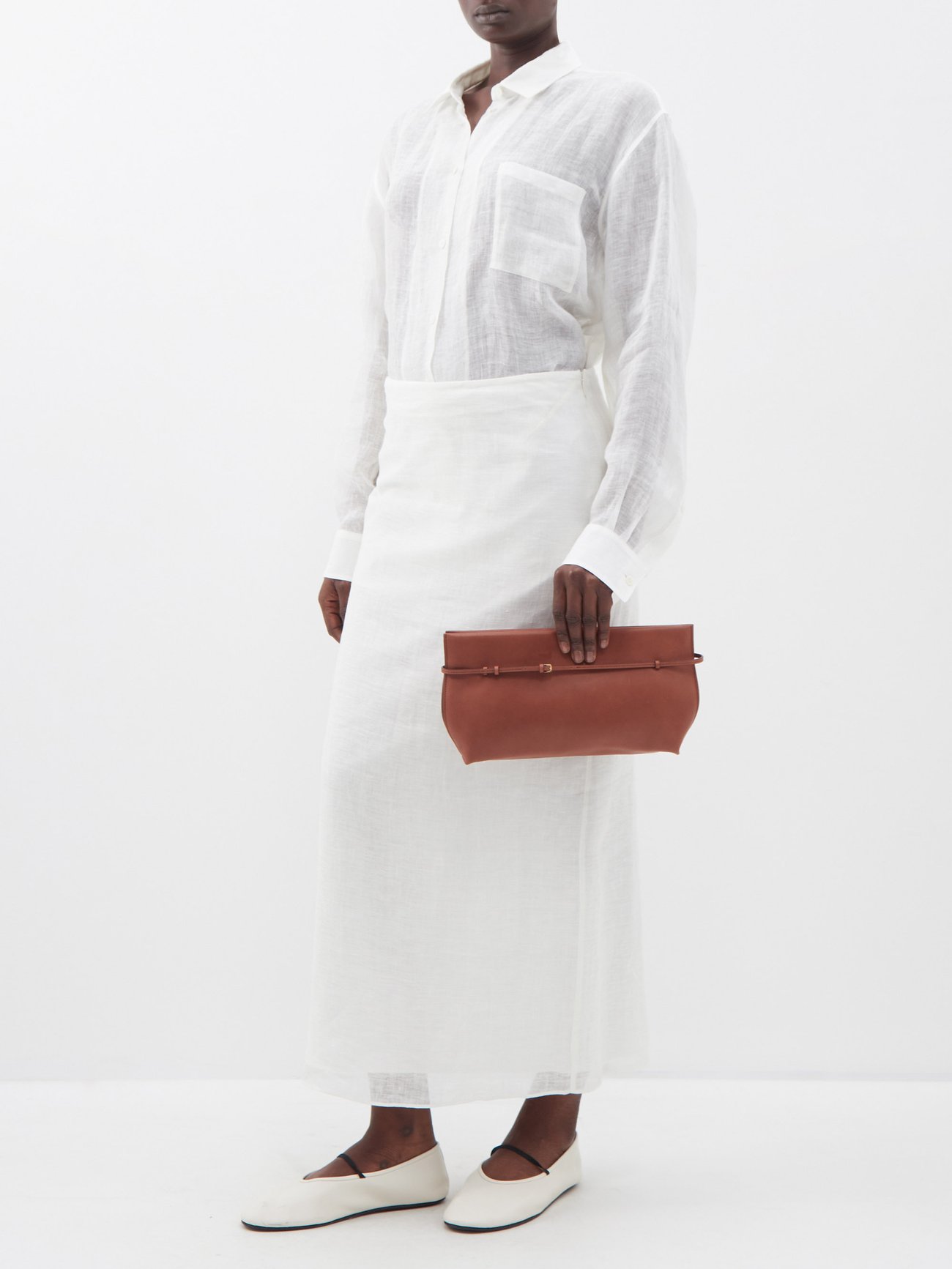 THE ROW Sienna leather clutch