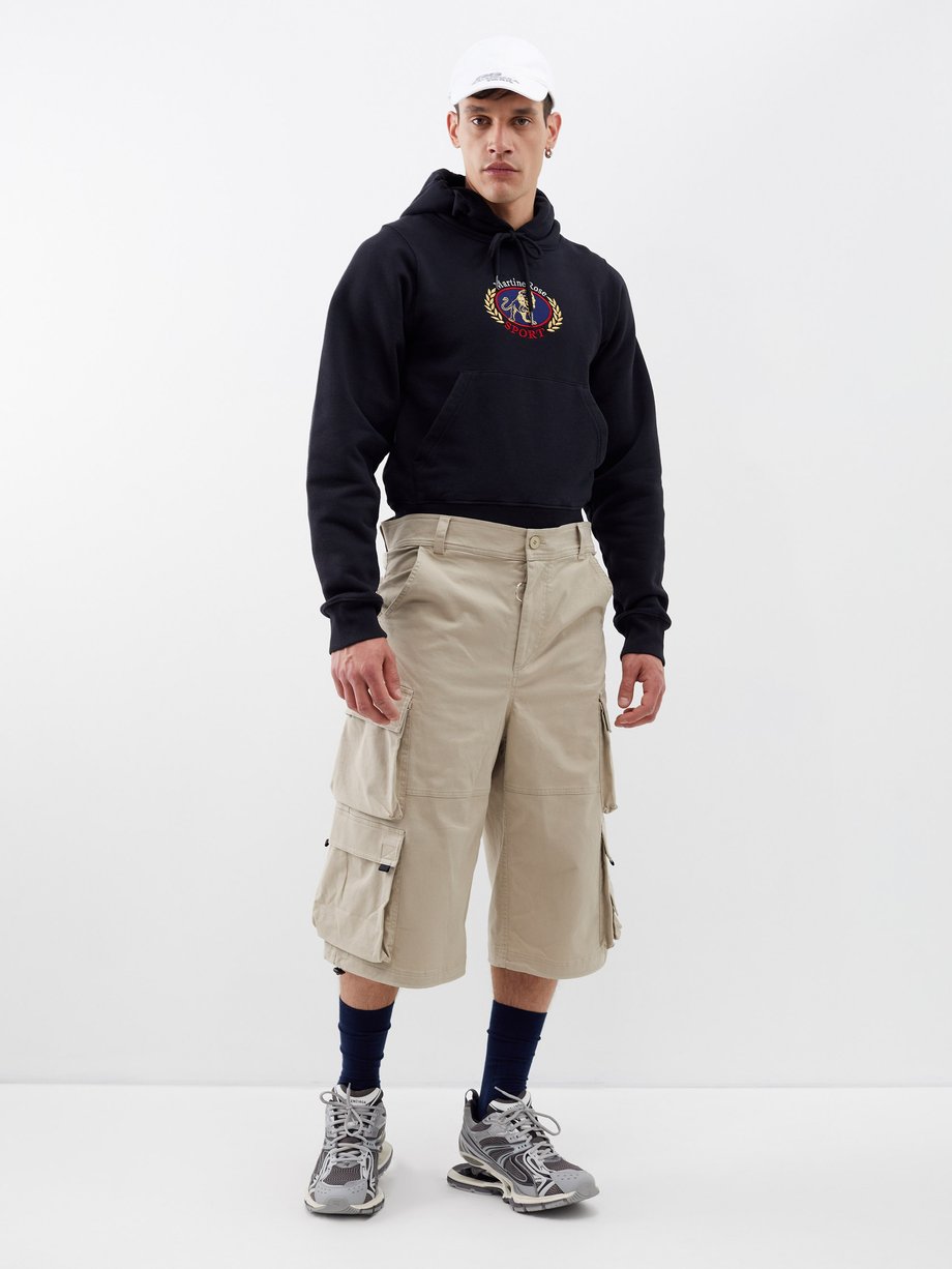 Beige Pulled cotton-blend twill cargo shorts | Martine Rose ...