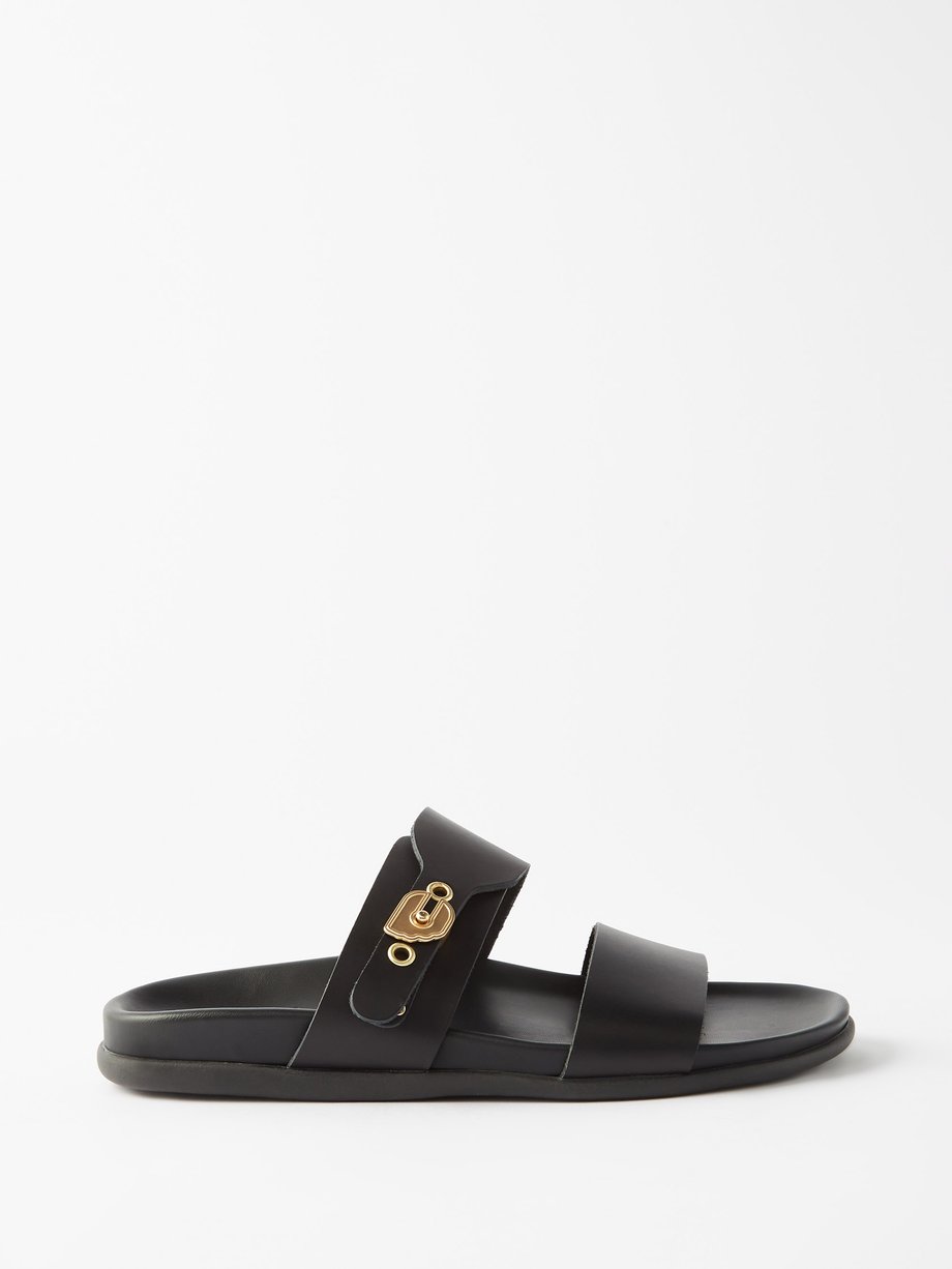 Black Latria buckled leather sandals | Ancient Greek Sandals | MATCHES UK