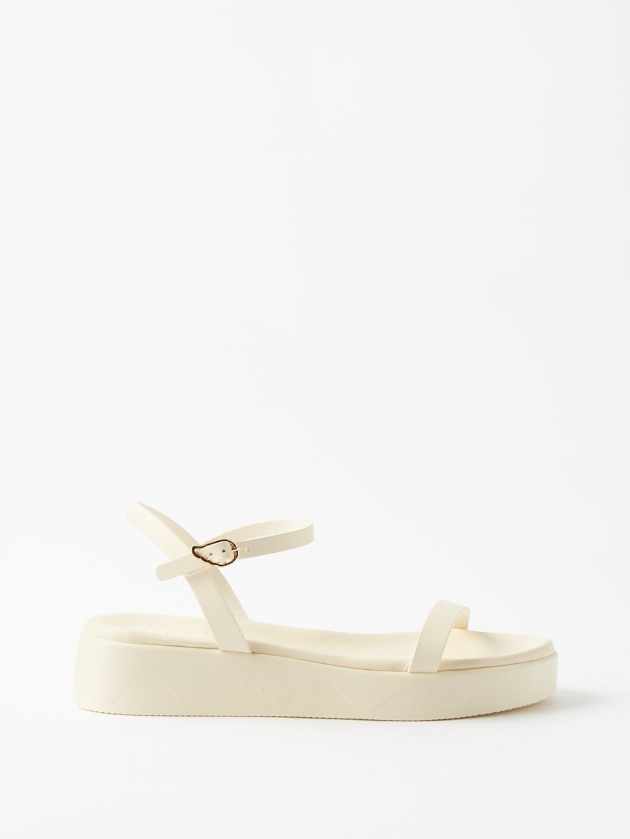 White Iris leather flatform sandals | Ancient Greek Sandals | MATCHES UK