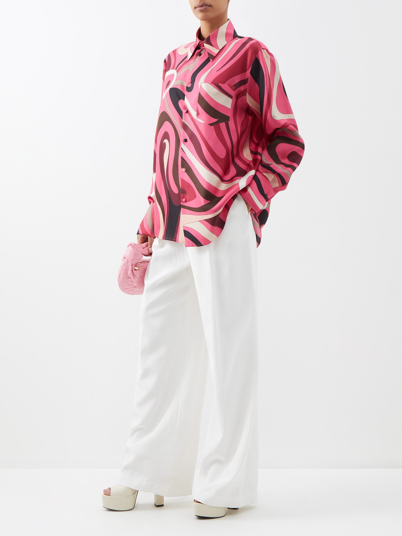 Marmo-Print Silk-Twill Shirt