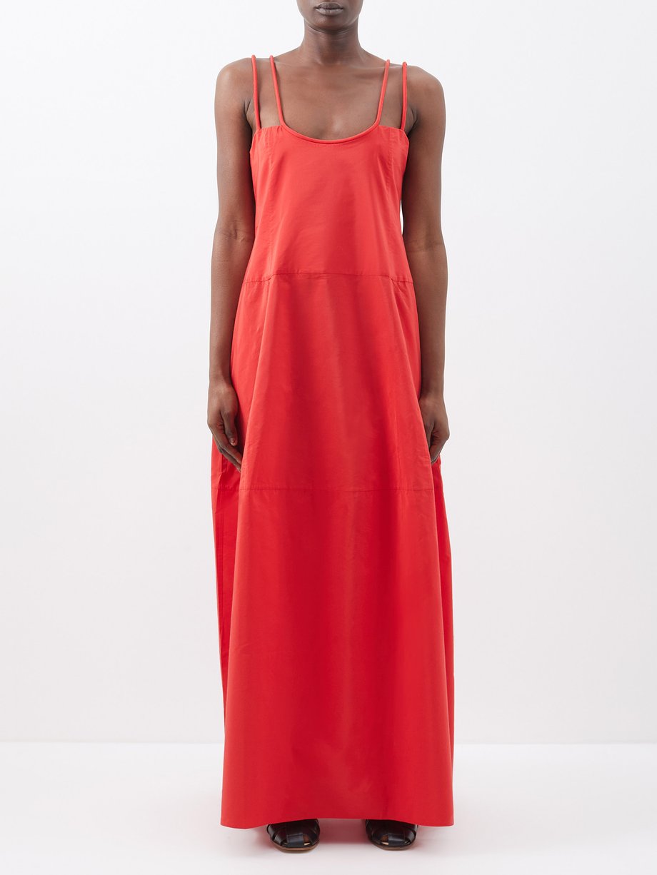 Red Peony silk-blend maxi dress | Lee Mathews | MATCHESFASHION UK