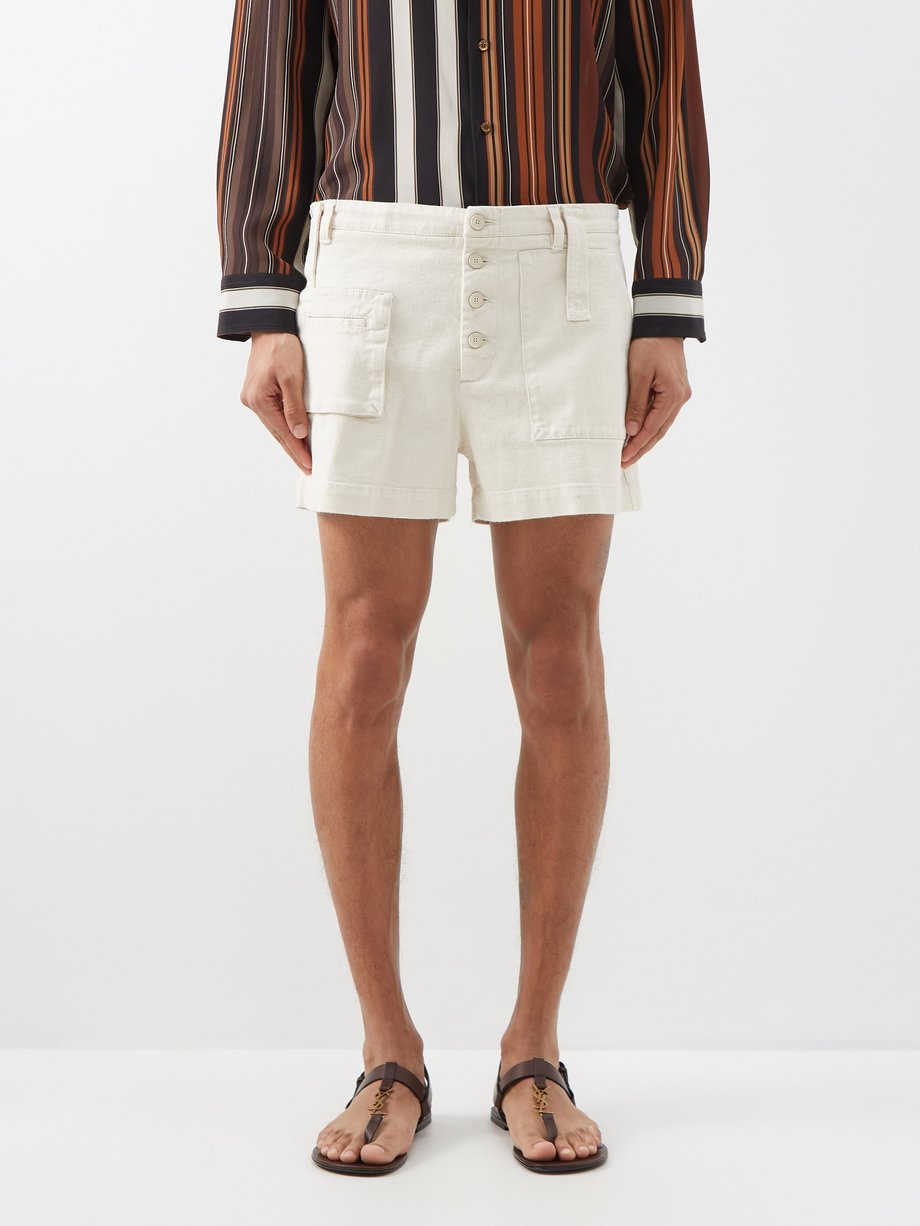 White Cargo-pocket cotton-twill shorts | Etro | MATCHES US