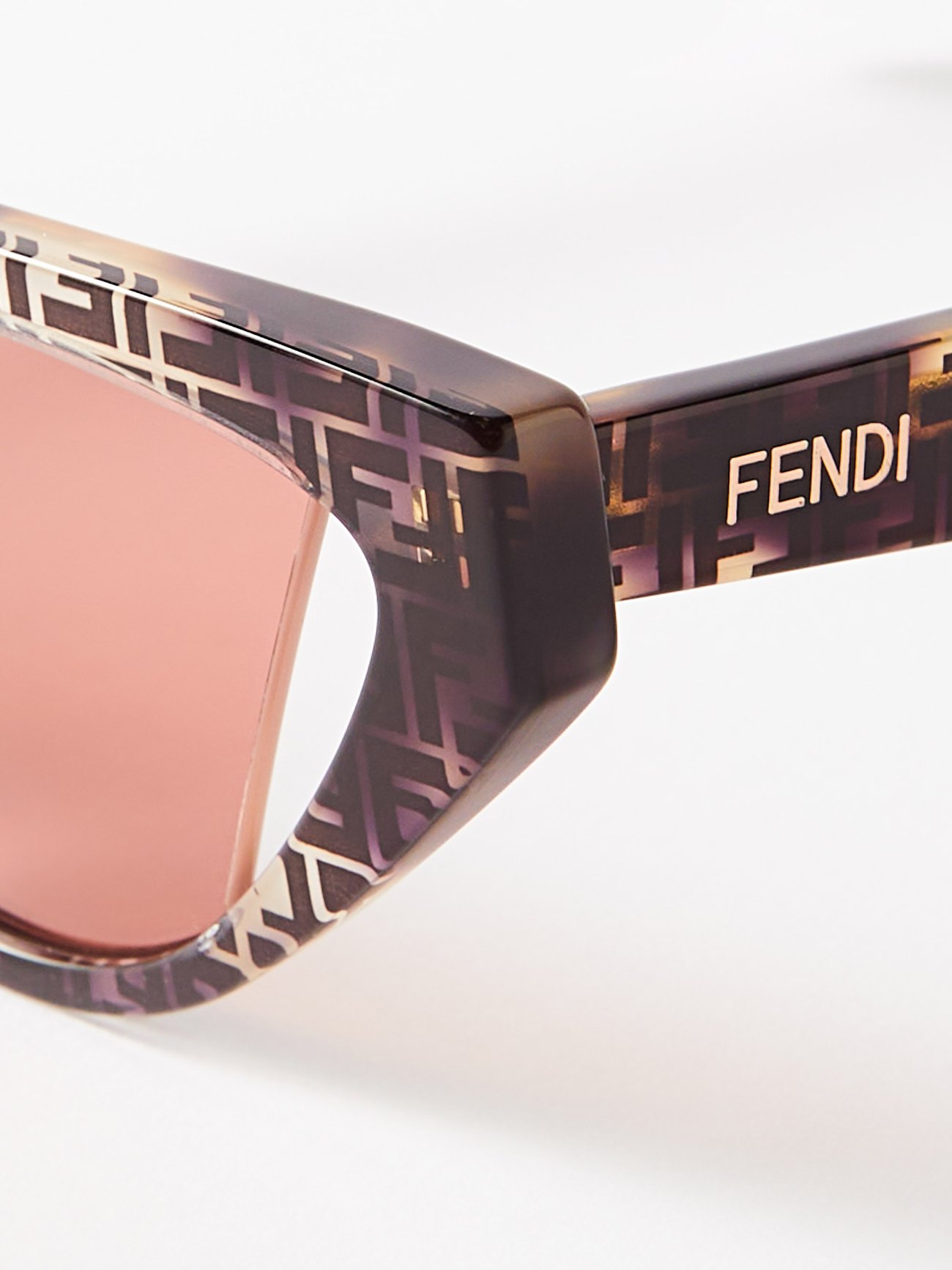 Black Fendigraphy cat-eye logo-print acetate sunglasses