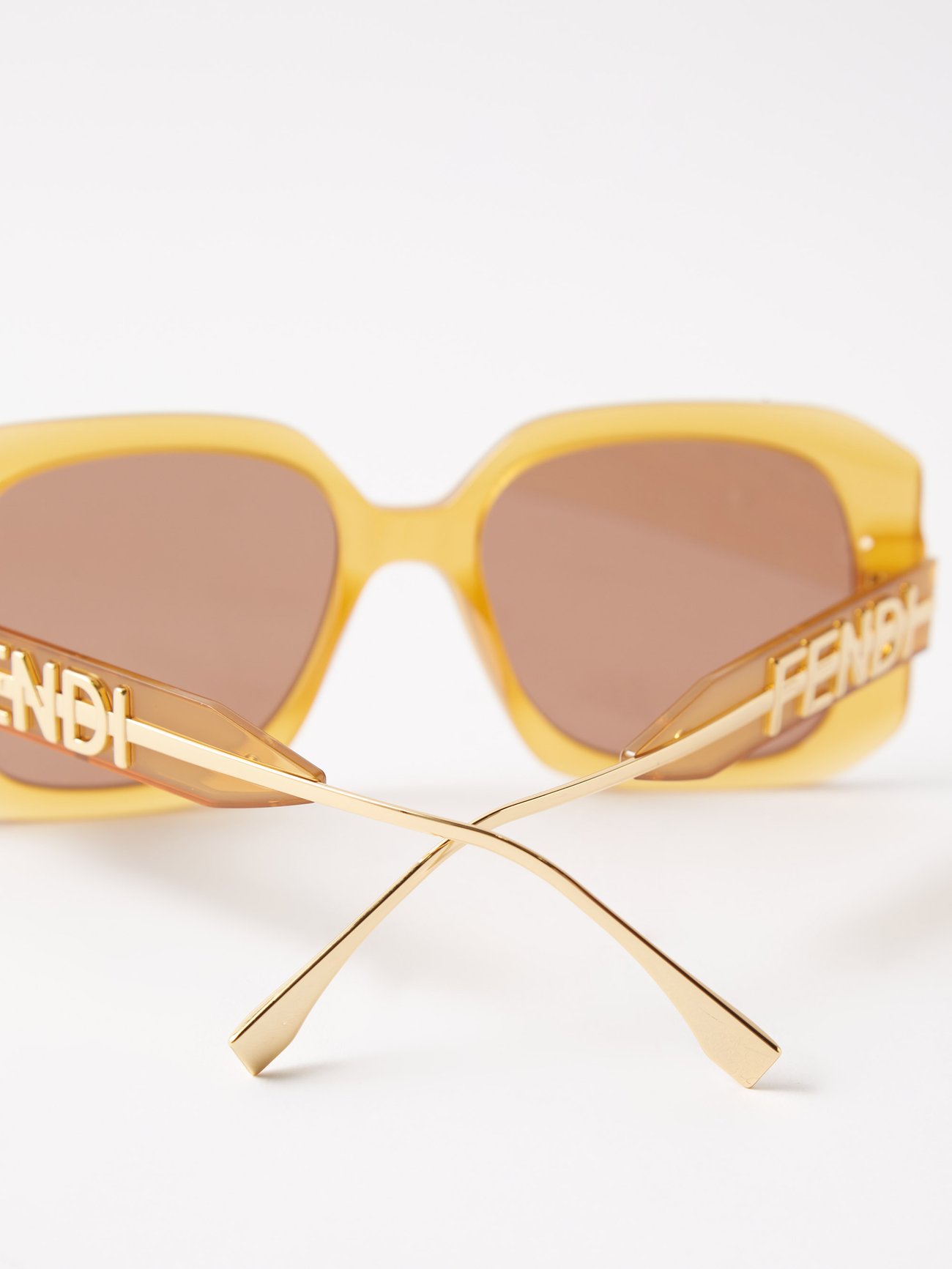 Buy the Fendi Fendirama Brown Rectangle Sunglasses