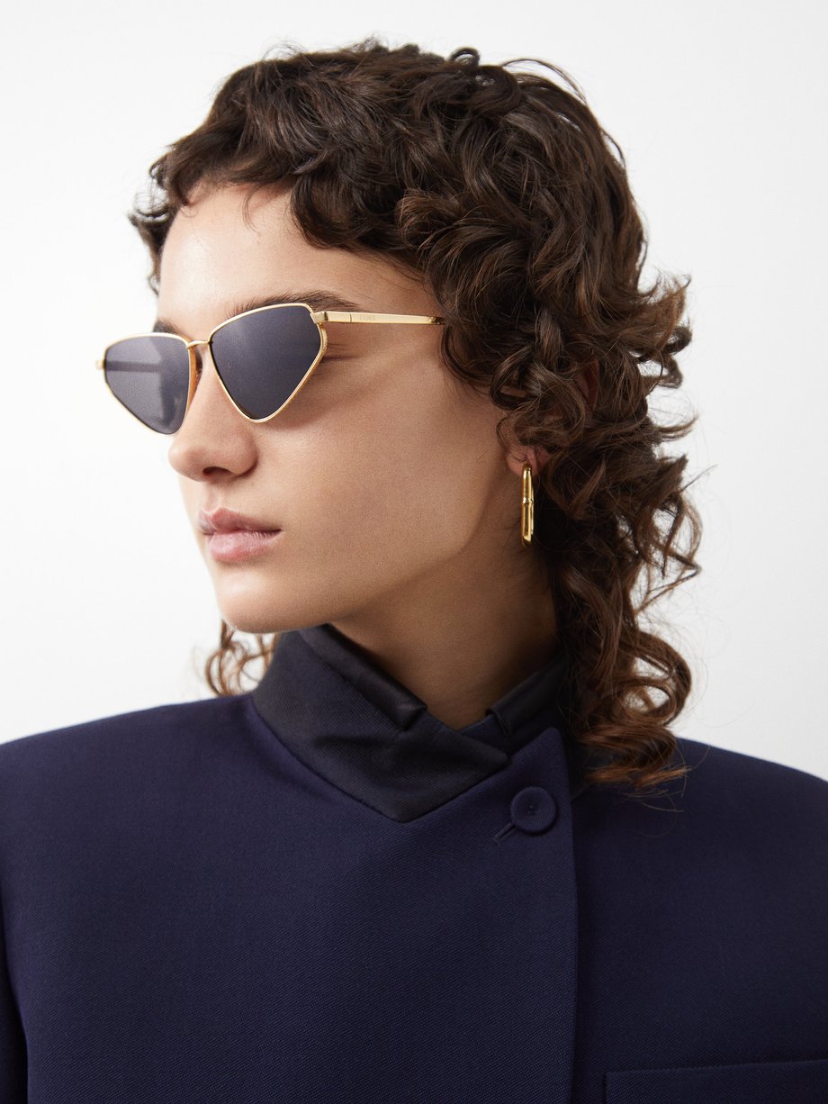 Gold FF butterfly metal sunglasses | Fendi Eyewear | MATCHES UK