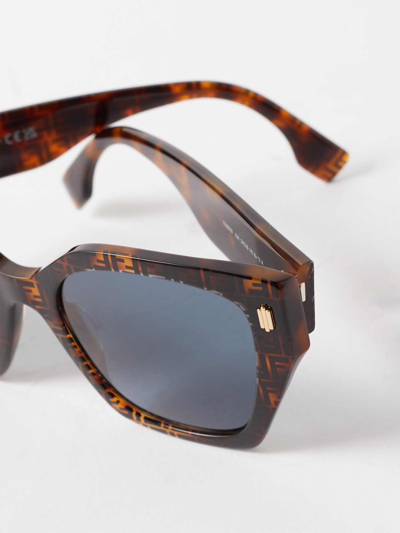 Brown FF-monogram cat-eye acetate sunglasses