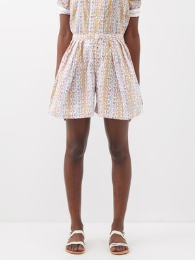 Thierry Colson Kenya floral-print cotton shorts