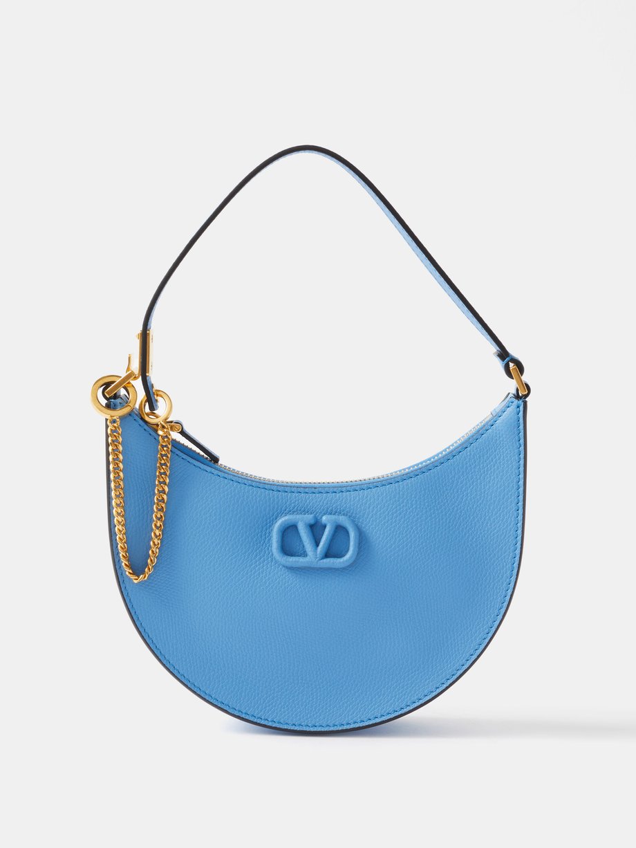 Blue V-logo mini leather shoulder bag | Valentino | US