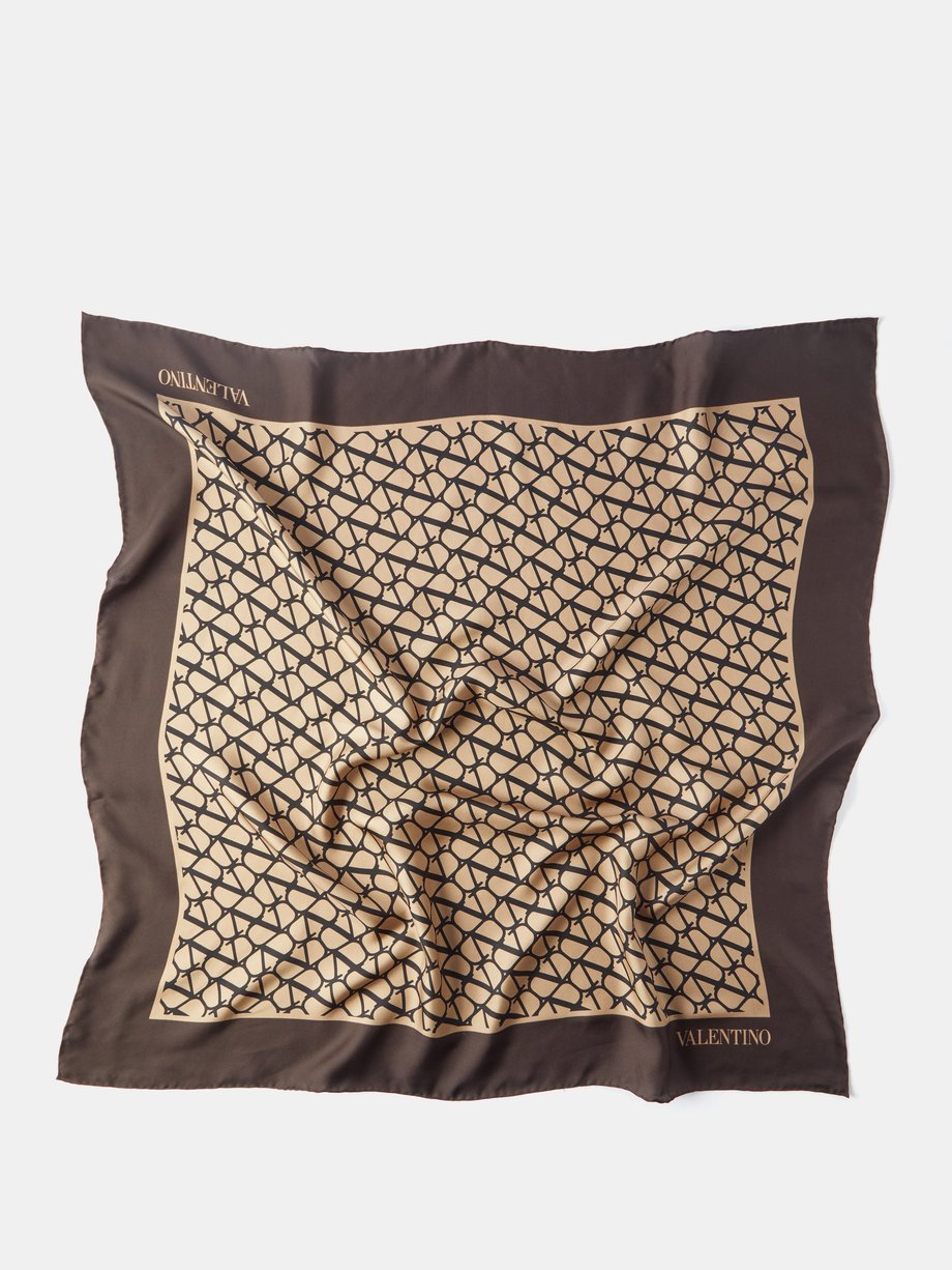 Brown Toile Iconographe silk scarf | Valentino Garavani | MATCHESFASHION US