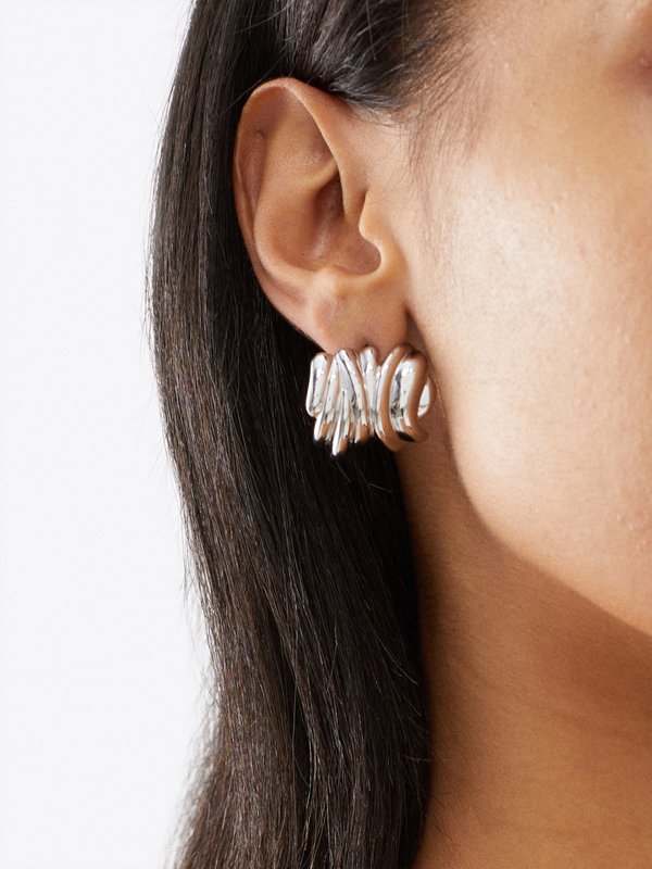 Completedworks Twist platinum-plated hoop earrings