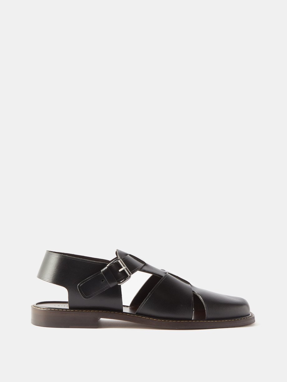 Black Fisherman leather sandals | Lemaire | MATCHESFASHION UK