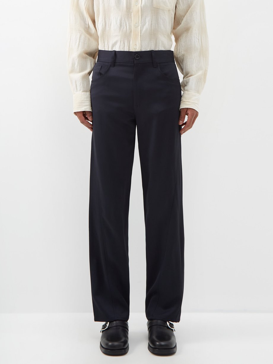 Navy Santana twill trousers | Séfr | MATCHESFASHION US