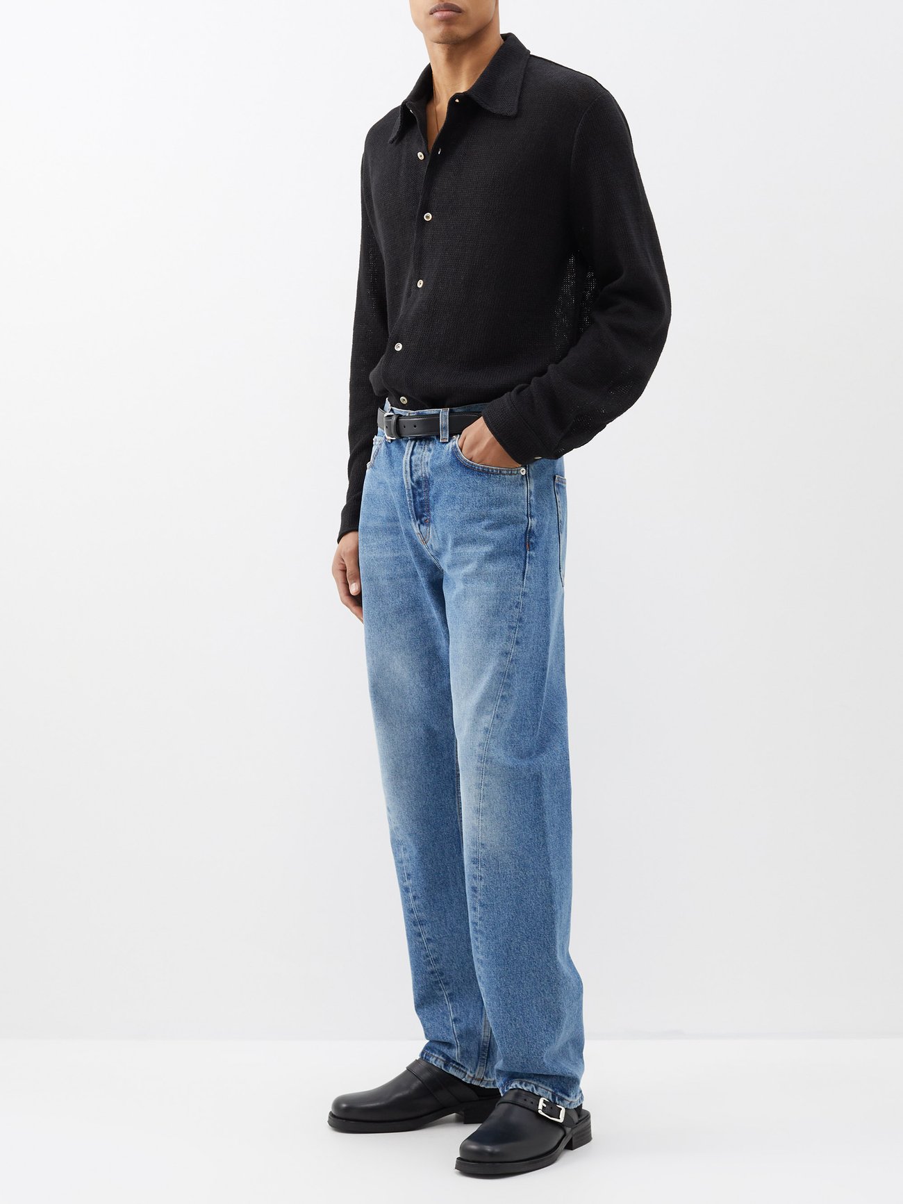 Black Garcia linen shirt | Séfr | MATCHESFASHION US