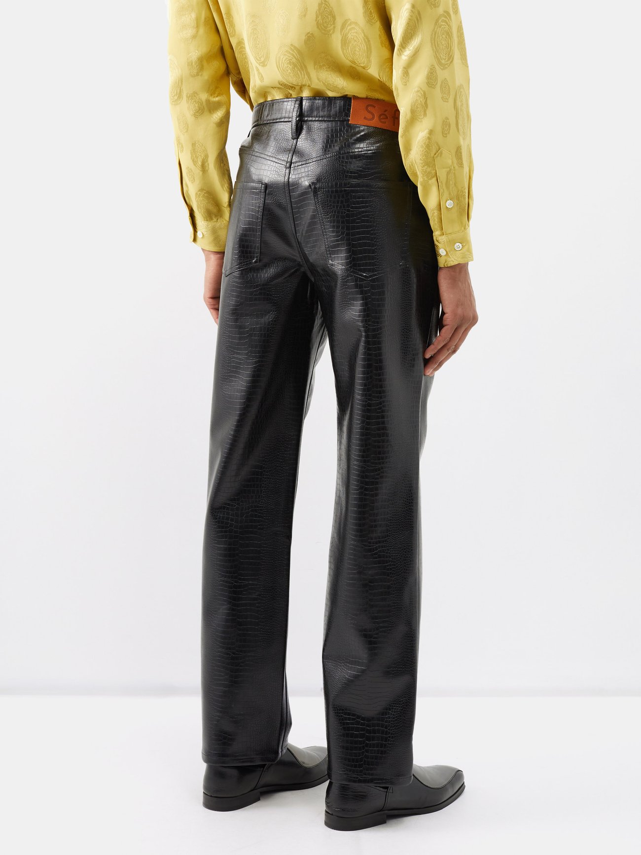 High-Waisted Faux Crocodile Leather Pants – Shiryon Apparel